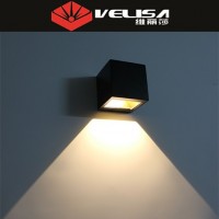 New Modern Outdoor Wall Lighting Black LED Light With Up and Down Industrial Bronze 6W Double Emission Lamp Two Beams Of